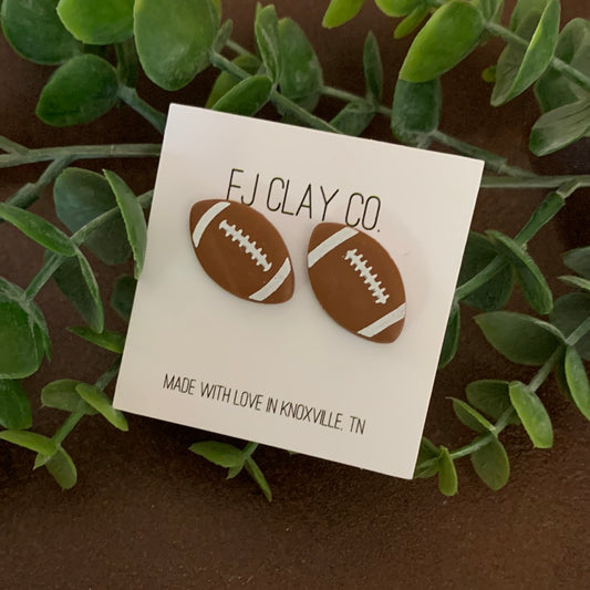 Clay Football Stud Earrings