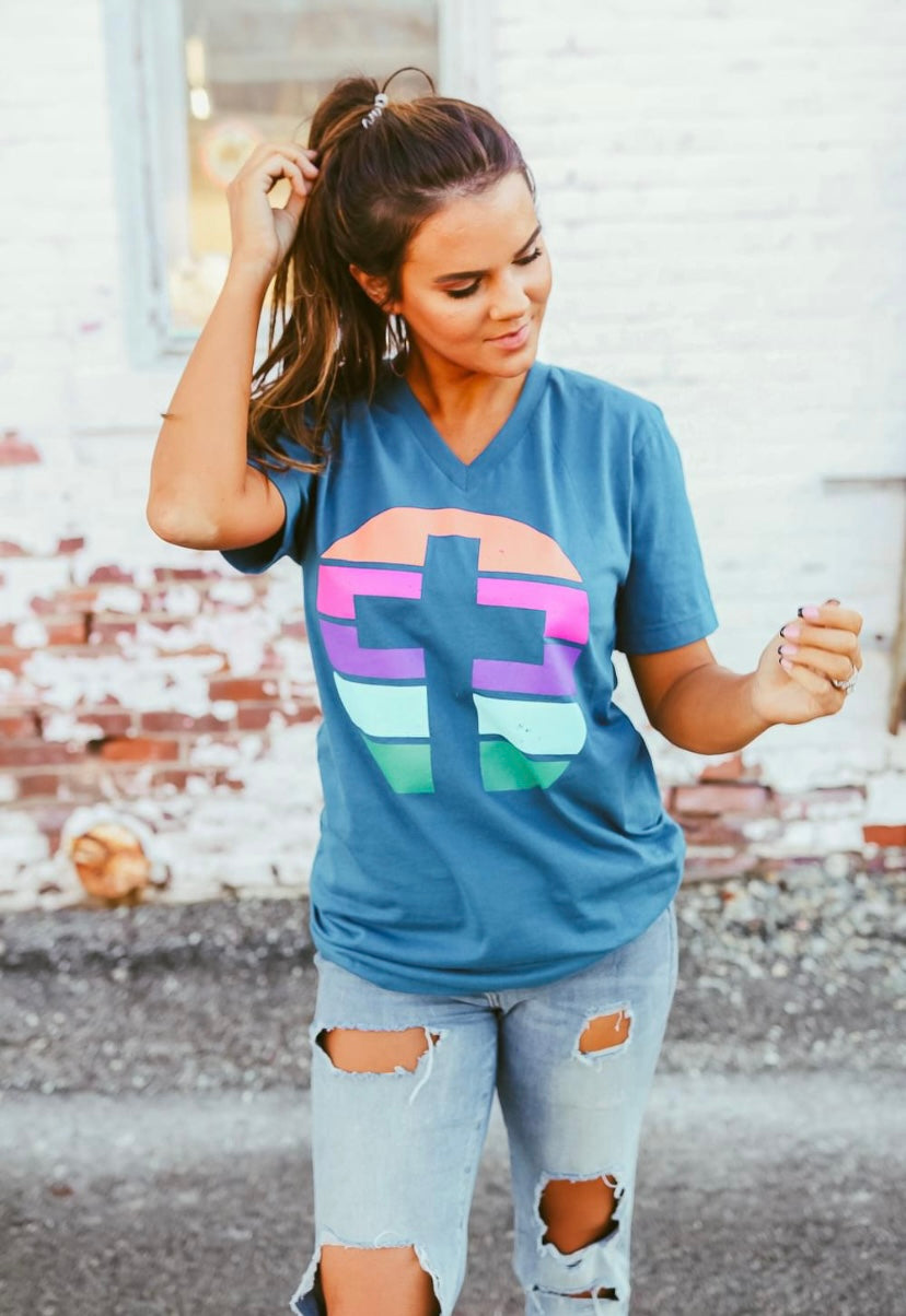 Colorful Cross Tee